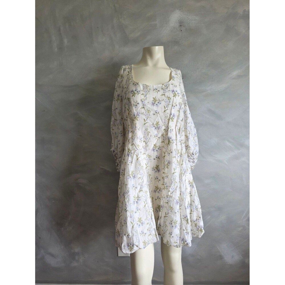 H&M Brock Collection Floral bubble hem balloon sleeve Princess Seam Mini Dress